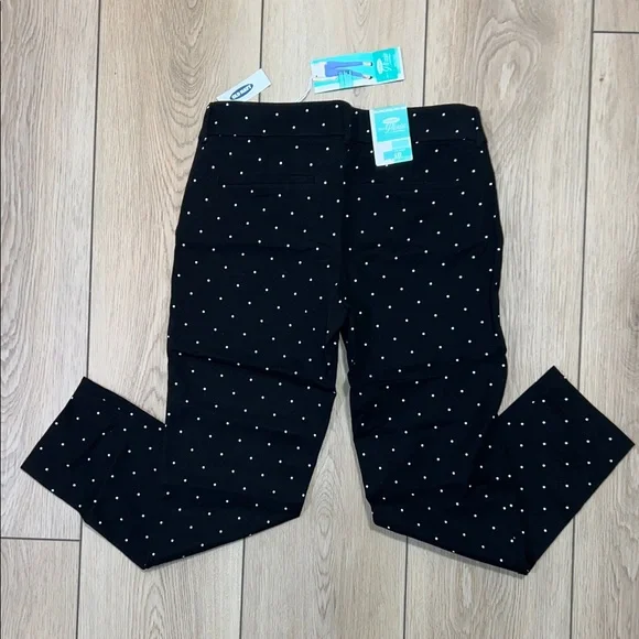 NWT - Old Navy Black Pixie Polka Dot Ankle Pants - Picture 3 of 9